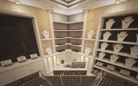 Conception d'intérieur de bijouterie de luxe sur mesure, vitrine en verre avec éclairage LED, personnalisation complète du magasin