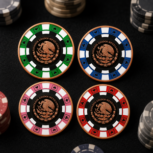 Pièce de poker Mexique 2026, 1 once, en cuivre pur .999, pièce de défi Libertad 4 couleurs, souvenir de collection avec support d'affichage étiqueté - Product Image 2