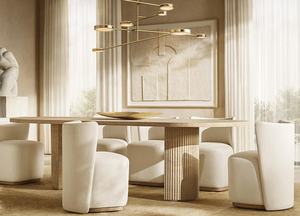 Lujo Byron Diseño Mesa Comedor Muebles Travertino Mármol Mesas de comedor - Product Image 2