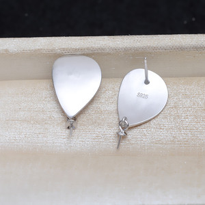 Boucles d'oreilles en argent S925, style dentelle, avec perle Maberto de 12,5 mm, accessoires de bricolage, plateau vide, composants de bijoux semi-finis - Product Image 4