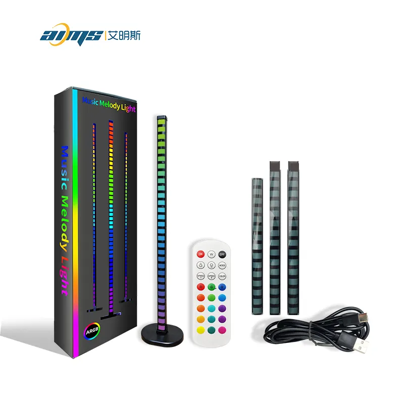 Hot Sale Floor Music Melody Lamp Smart Music Sync Stand LED Light Bar 1.2m RGB Full color APP&IR Remote control Ambient