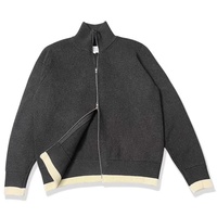 Cardigan en tricot épais à double fermeture éclair, résistant aux plis, chaud pour l'hiver, vente en gros