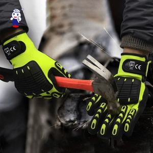 Guantes personalizados de microfibra anti-impacto de cuero protector TPR guantes mecánicos resistentes industriales - Product Image 1