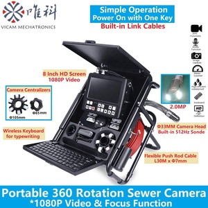 <span class=keywords><strong>Vicam</strong></span> portátil 33mm 360 rotación cámara de alcantarillado Pantalla de 8 pulgadas 1080P cámara de inspección de tuberías 512Hz Sonde 30m cámara de drenaje - Product Image 2