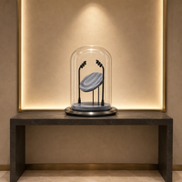 Vitrine à cloche en verre GZowin, autoportante, avec cadre en aluminium, éclairage LED, écologique, personnalisable, pour magasin de détail et boutique
