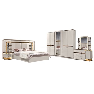 Ensemble de chambre à coucher moderne de luxe à prix direct usine, lit extensible sur mesure King/<span class=keywords><strong>Queen</strong></span> avec rangement 5+ tiroirs en MDF et cuir - Product Image 2