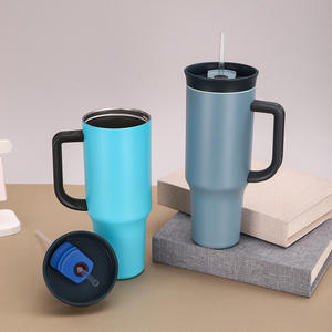 Gobelet en acier inoxydable transfrontalier de 40oz avec poignée isolée pour voiture Tasse à paille chaude/froide extérieure pour voyage-Ice King Cup - Product Image 2
