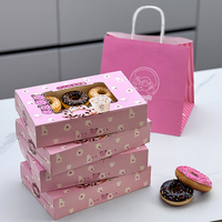 Boîtes à donuts à 6 compartiments, écologiques, de qualité alimentaire, jetables, pour pâtisserie, biscuits, desserts, personnalisables