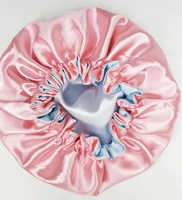 Vente en gros de quantité minimale de commande bas personnalisé double couche en satin bonnet de cheveux pour femmes avec logo