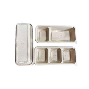 Plateau à sushi et desserts jetable biodégradable compostable en pulpe de fibres de balle de riz, <span class=keywords><strong>sans</strong></span> PFAS, compatible micro-ondes, 450 ml, vente en gros - Product Image 2
