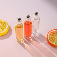 Flacon roll-on de luxe en verre de 10 ml, vide, pour huiles essentielles et parfums, avec bouchon doré, format voyage, emballage cosmétique, marque privée