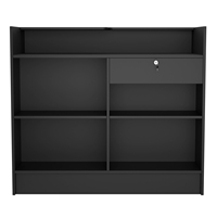 Comptoir de caisse pour restaurant et commerce de détail, 72 pouces, en mélamine, avec tiroir verrouillable, structure robuste pour usage commercial en boutique, café.