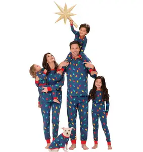 Aile eşleştirme kıyafetler noel pijama 2024 yetişkin çocuklar bütün aile aynı pijama 2 adet Xmas pijama bebek giyim seti