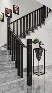 Moderne Eenvoudige Wind Massief Houten Trap Met Metalen Rubber Voor Thuis En Villa Massief Houten Trapdelen - Product Image 5