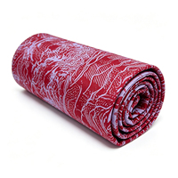 Kain Batik Merah Berkualitas Tinggi dengan Pola Bunga Etnik Tidak Mudah Luntur Cocok untuk Pakaian Fashion yang Dibuat Sesuai Pesanan