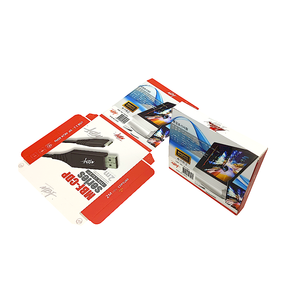 Boîte en carton blanc pliable intégrée personnalisée, accessoires pour <span class=keywords><strong>téléphone</strong></span> <span class=keywords><strong>portable</strong></span>, emballage de câble USB, boîte en papier avec trou de suspension - Product Image 4