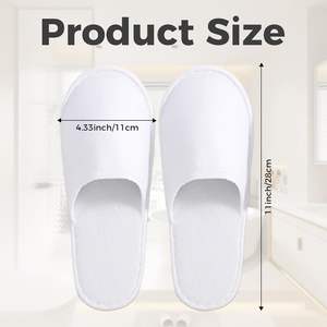 Chaussons d'hôtel, taille universelle jetable, lavables, antidérapants, en polaire corail, chaussons de bain d'hôtel pour les invités de fête - Product Image 5