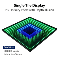 Lumière de piste de danse LED RGB interactive Infinity DMX programmable à changement de couleur, gradation, IP65, Ra80, effets pour fête, bar, KTV, mariage