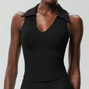 เสื้อครอปโยคะโปโลผู้หญิงรุ่นใหม่ปี 2026 แบบสั่งทำพิเศษ แขนกุด สำหรับออกกำลังกาย ฟิตเนส ทรงเข้ารูป ระบายอากาศได้ดี มีโลโก้ด้านหน้า ไซส์พลัส - Product Image 2