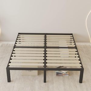 Cadre de lit en bois pleine grandeur pour mobilier de maison avec sommier à lattes en bois et panneaux de contreplaqué LVL - Product Image 5