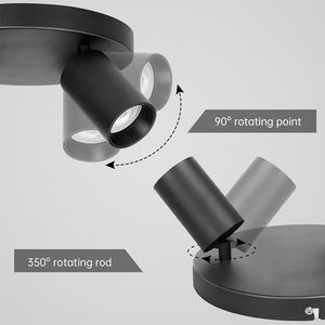 Spot de <span class=keywords><strong>plafond</strong></span> GU10 rotatif moderne et minimaliste, 4 directions, rond, blanc/noir, en métal, à montage en surface, pour <span class=keywords><strong>salon</strong></span> et maison - Vente chaude - Product Image 4