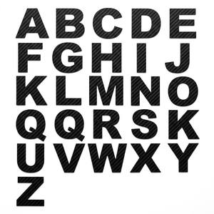 Adesivos de Letras em Fibra de Carbono Vermelha 3D Personalizados DIY A-Z Autoadesivos à Prova d'Água para Portas Automotivas - Product Image 6