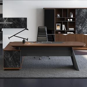 Escritorio Ejecutivo de Diseño Moderno y Único en Mármol, Muebles de Oficina de Madera Maciza de Lujo, Muebles de Exportación, Escritorio de Jefe de Madera Estándar - Product Image 2