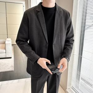 Costume en laine pour homme automne-hiver, style mature raffiné, manteau en laine épaisse pour homme, costume décontracté coréen - Product Image 6