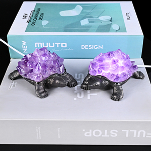 Chất lượng cao pha lê khắc tinh thể Rùa đá pha lê rùa cụm đèn cạnh giường ngủ để trang trí - Product Image 4