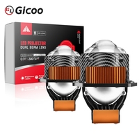 Phares à lentille de projecteur bi-LED Gicoo 3.0 pouces H4 H7 Audi 9005 9006 180W 50000LM Nouveaux 6000K Double lumière Faisceau haut et bas 12V