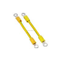 Câble de mise à la terre isolé en PVC jaune-vert, conducteur en cuivre étamé, unipolaire, faisceau de câbles avec borne annulaire 300 mm