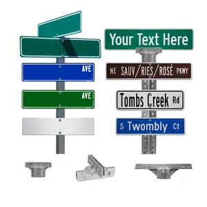 Sublimazione del metallo riflettente alluminio green street sign plain blank custom prezzo di fabbrica alu street road name sign board price