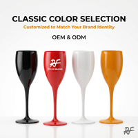 Gobelet en acrylique de 180 ml avec logo personnalisé, verre à cocktail réutilisable en plastique, verre à vin incassable, service OEM ODM pour événements et fêtes