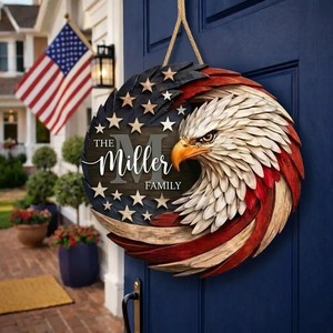 Decoración Moderna de Pared con Diseño de Águila Voladora en Madera para el Día de la Independencia, Decoración para el Hogar, Letrero Decorativo - Product Image 1