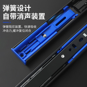 Soft Close Drawer Slides 45mm 3-Section <b>Ball</b> Bearing Steel Rails With Mute Cushioning Rebound Design - Product Image 1