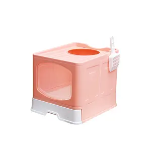 Foldable Closed Cat Litter Box For Cat Poop Cleaning