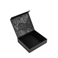 Caja Magnética Rectangular Larga Personalizada, Caja de Regalo Plegable Negra con Cierre Magnético