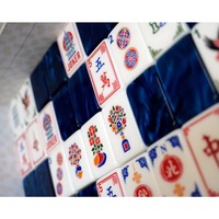 Rak Matras Ubin Mahjong Akrilik Kustom Berukir, Set Mahjong Sapphire Blue Legacy 2026 Pola Kustom untuk Hadiah Rumah