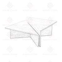 La plus nouvelle table basse de nidification de travertin de forme de triangle de pierre naturelle de marbre de conception créative minimaliste moderne