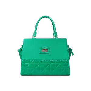 Sac fourre-tout Fana Ikia pour femme en cuir microfibre vert à motif alligator, fermeture ouverte, idéal pour les occasions décontractées et les mariages - Product Image 1