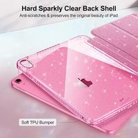 Nouvelle Housse de Protection Hybride en Cuir PU Scintillant avec Porte-Stylet pour iPad 12e, 11e et 10e Génération