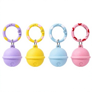 Porte-clés en silicone mignon avec pendentif clochette, anneau à mousqueton et motif à pois <span class=keywords><strong>pour</strong></span> colliers <span class=keywords><strong>d</strong></span>'animaux et sacs - Product Image 1