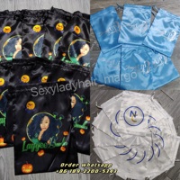 Bonnets personnalisés et sacs à cheveux en satin, sacs d'emballage de perruque à cordon et enveloppes de tête