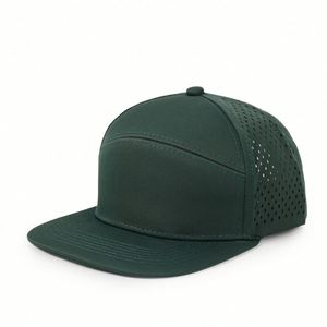 High Quality 6-Panel <b>Flat</b> Brim Snapback <b>Cap</b> Wholesale Custom Embroidered Patch Logo Waterproof Polyester Laser Cut Baseball <b>Cap</b> - Product Image 1