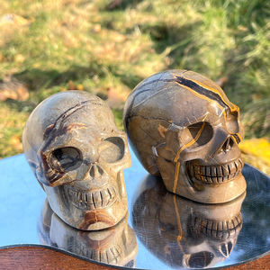 Escultura de Crânio de Cristal de Pedra Natural para Cura, 4 Polegadas, Escultura de Cristal Septarian para Decoração - Product Image 3