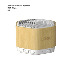 Altavoces Bluetooth Portátiles Inalámbricos RGB <span class=keywords><strong>de</strong></span> 5W con Ranura para Tarjeta TF, Música y Sonido, con Logotipo Personalizado <span class=keywords><strong>de</strong></span> Bambú - Product Image 1