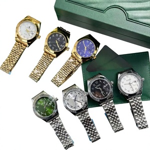 Montre automatique de luxe à lunette cannelée, style Jubilee, bracelet en acier inoxydable 40 mm, verre saphir, fenêtre de date, montre pour homme - Product Image 3