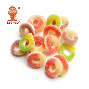 Bonbons Halal Marque Blanche 1kg 2.5kg Anneaux de Pêche Bonbons Gélifiés Saveur Fruitée Enrobés de Sucre Bonbons Moelleux et Masticables de Lechao - Product Image 3