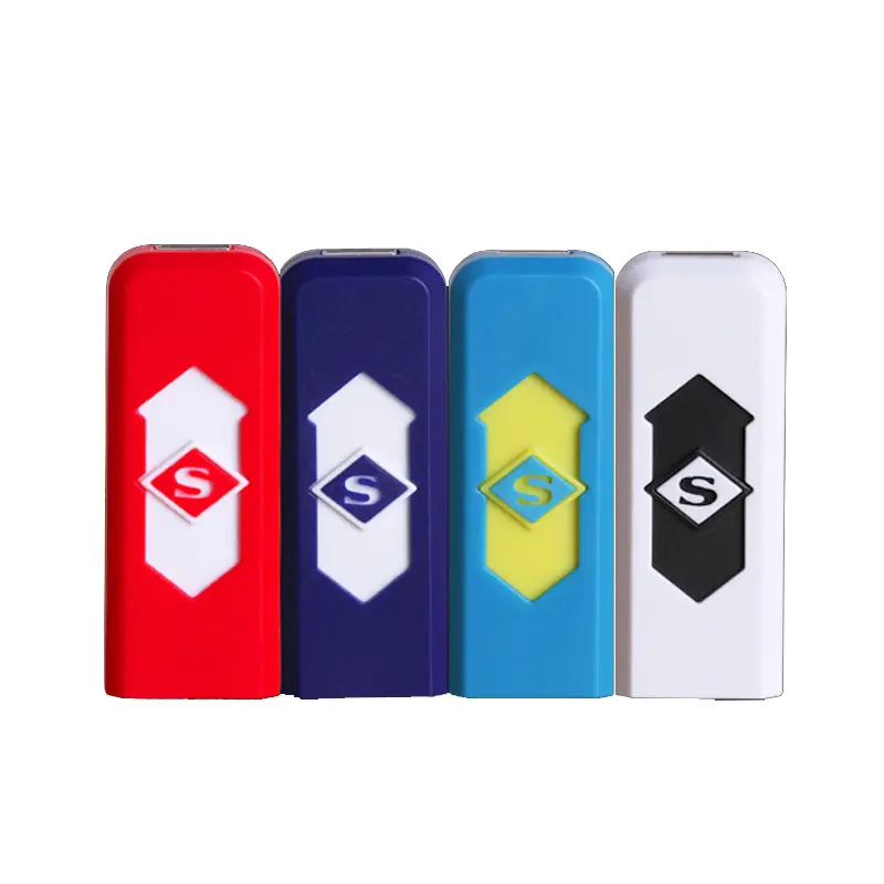 New Electric Plastic USB Lighter Smoking Accessories Tools Multicolor Lighters Ultra-thin Rechargeable Portable Men Gift