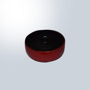 Atacado 3/4/5 Polegada Rodízios Roda PU Bloqueio Freio Sólido Vermelho Banhado A Aço Poliuretano Silenciosamente Giratório OEM Rodízio Rodas - Product Image 2